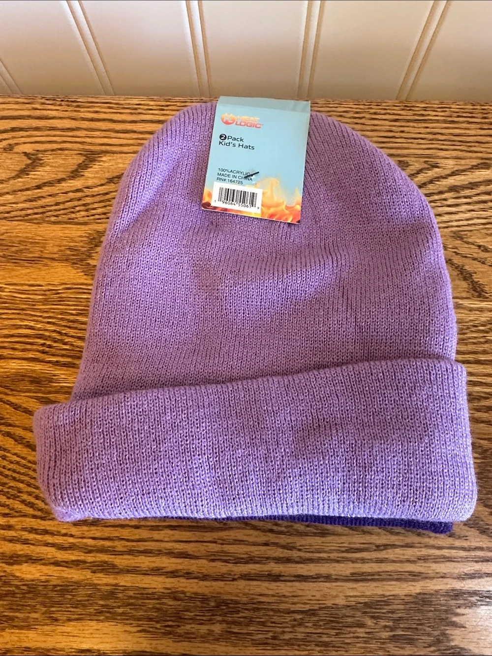 Kids Purple & Light Blue Striped Beanie